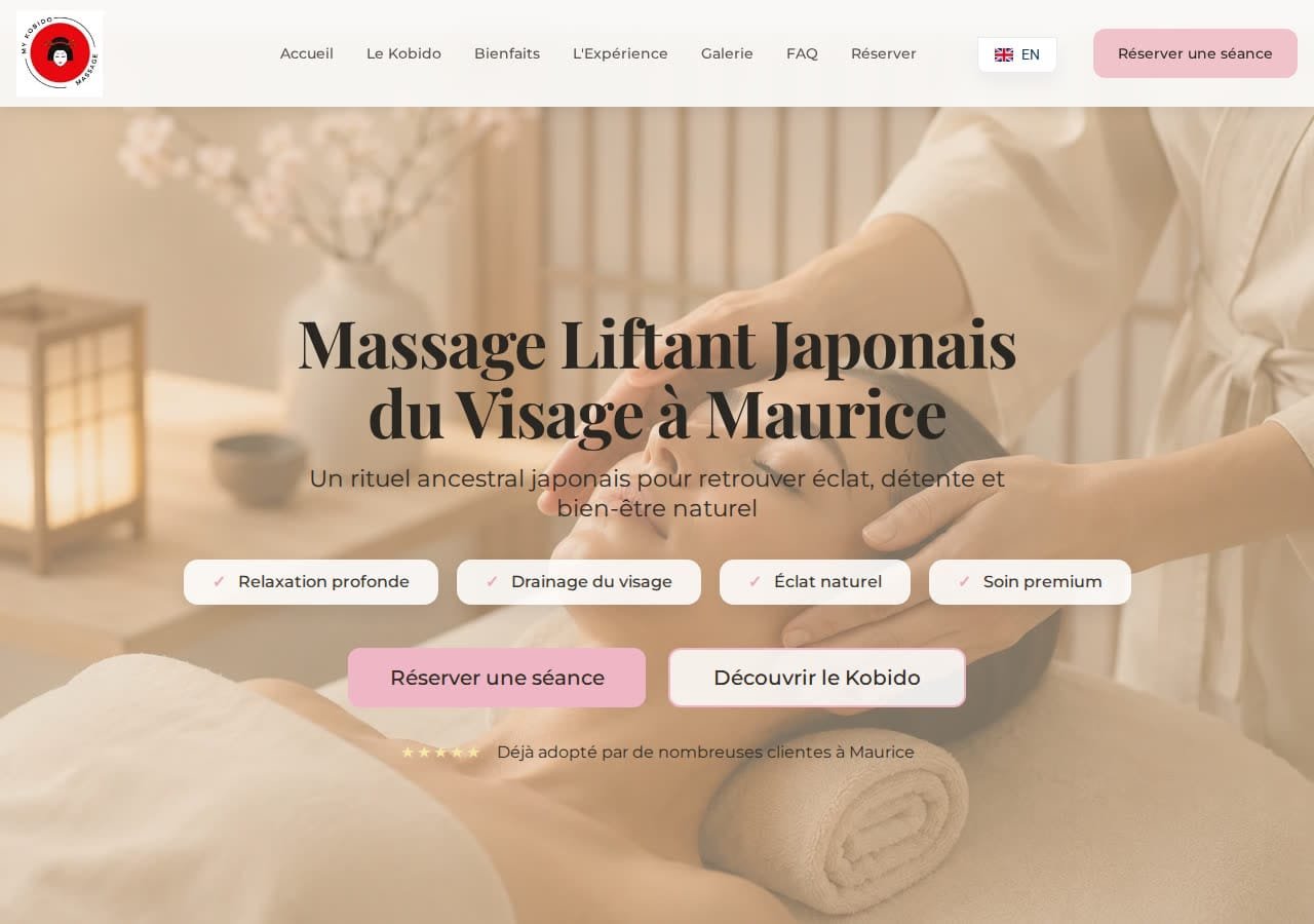 Aperçu du site Kobido — Spa & institut de beauté