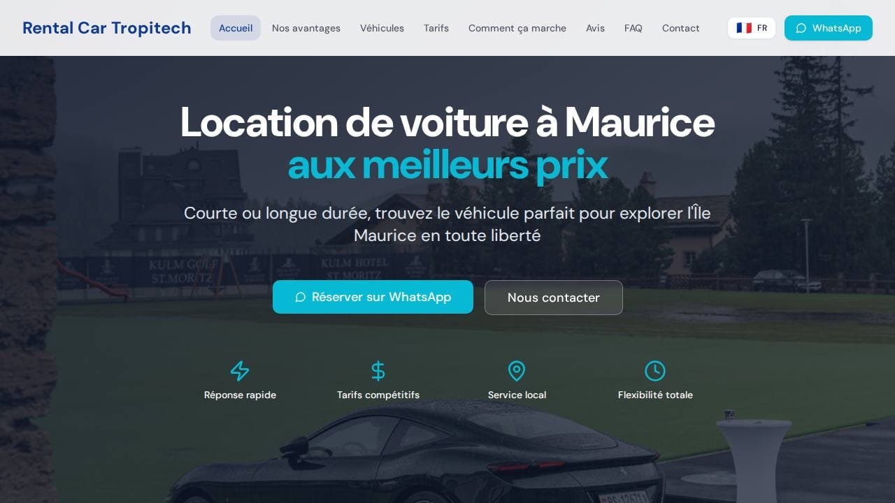 Aperçu de la maquette Location de voiture