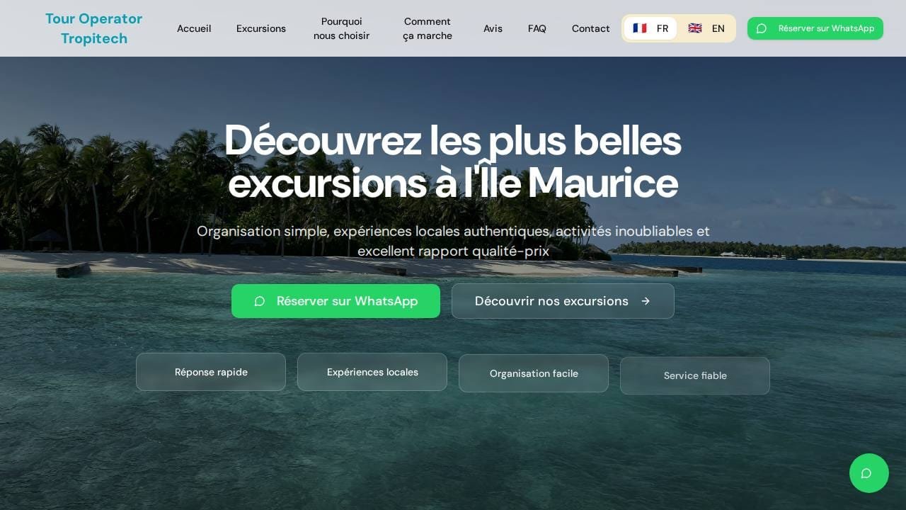 Aperçu de la maquette Tour Operator & Excursions